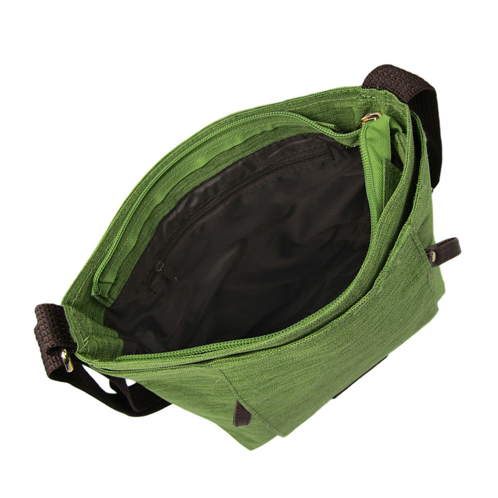 [Sofia Valentino ソフィアバレンチノ] 縦ファスナー ポケット付 軽量  ショルダーバッグ | レディース サコッシュ 多機能 ななめ掛け 緑 グリーン 4902