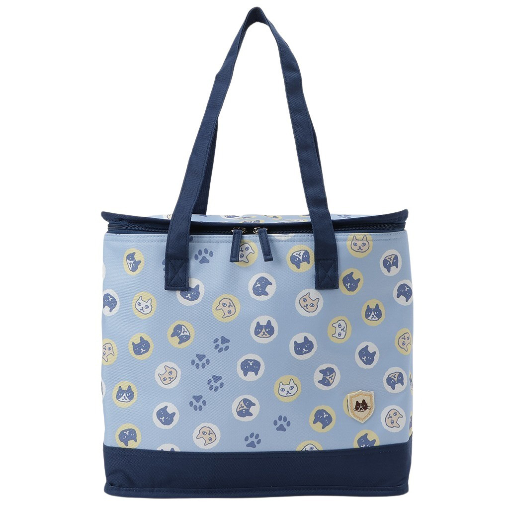  [mama fiore マーマフィオーレ] Picoteeシリーズ ピコティ BOX型 保温保冷トートバッグ 4WA1 | レジャー ネコ柄 猫 かわいい キャラクター 軽量 レディース トートバッグ 猫グッズ 便利 お買い物 ドット ブルー