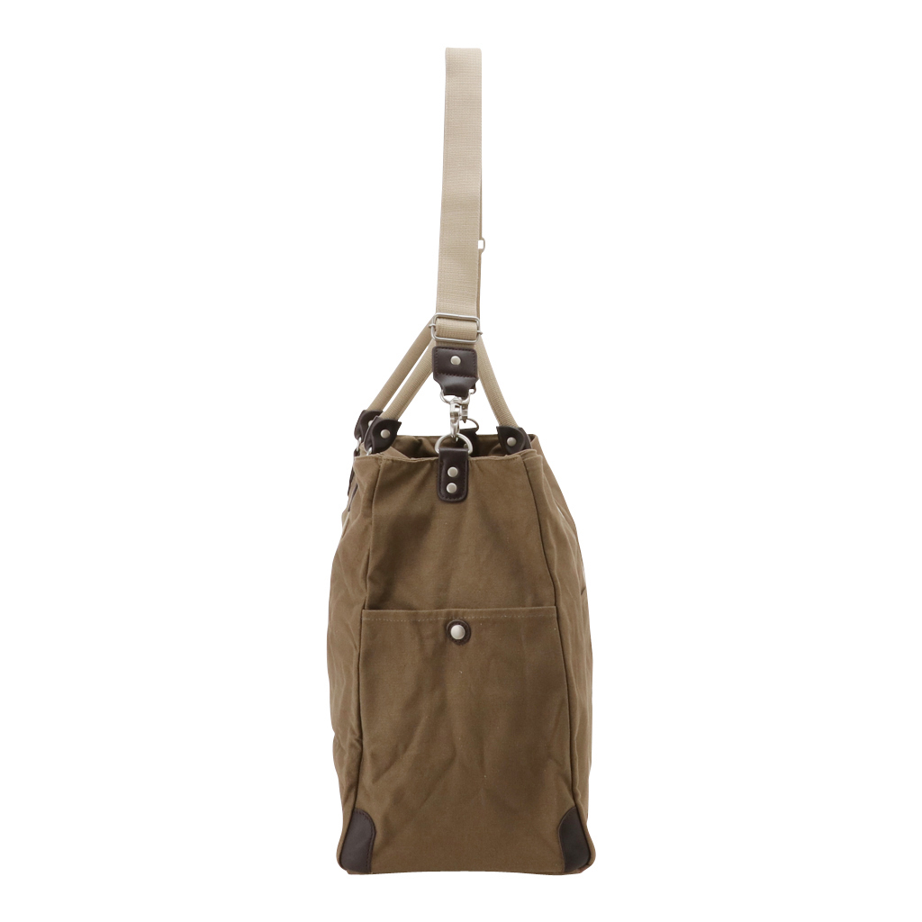 帆布工房 TRIPLINEシリーズ | ボストンバッグ (L) 帆布 キャンバス 本革 旅行カバン 旅行バッグ トラベルバッグ メンズ レディース 2泊3日 ビンテージ B4対応 多機能 カーキ 3X84