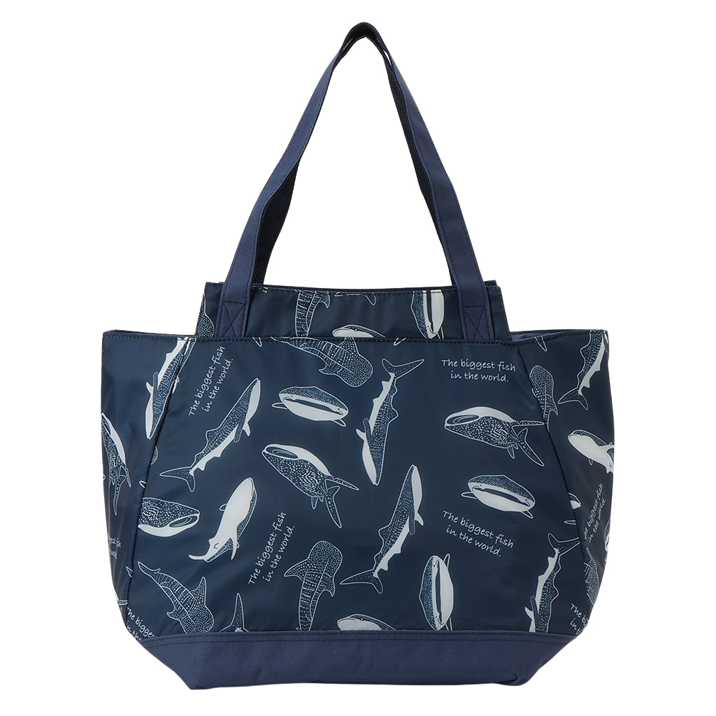 バルーン 保冷バッグ トートバッグ 5N35 [mama fiore マーマフィオーレ] 保温保冷 大容量 BIGサイズ ジンベイザメ 買い物 レジャー レディース ネイビー