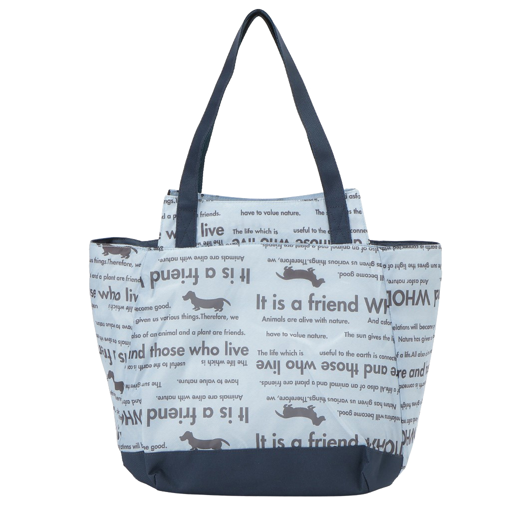 バルーン 保冷バッグ トートバッグ 3L41 [WHOLLY ウォーリー] 保温保冷 大容量 BIGサイズ 買い物 レジャー イヌ レディース サックス