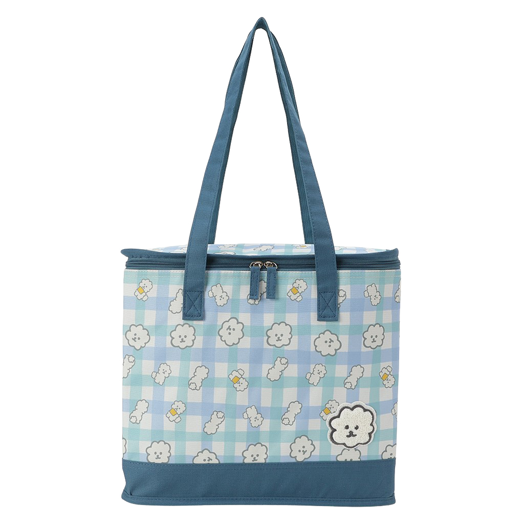  [mama fiore マーマフィオーレ] Picoteeシリーズ ピコティ BOX型 保温 保冷 トートバッグ 4WH6 保冷バッグ ボックス型 もふもふ 犬 チェック柄 かわいい レジャー レディース グリーン