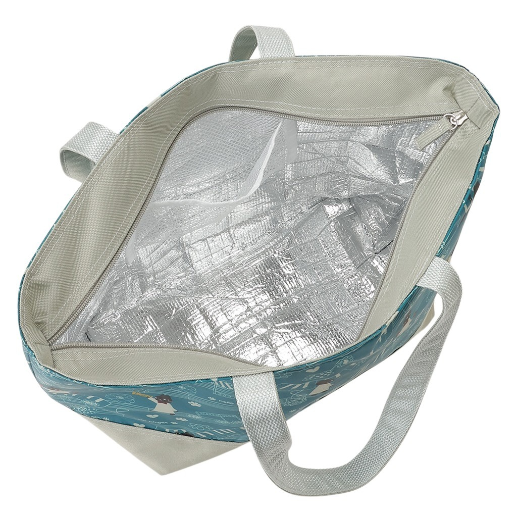 保冷バッグ トートバッグ 5M38 [ネコ人間 nekoningen ねこにんげん] 保温保冷 買い物 レジャー ネコ かわいい レディース グリーン