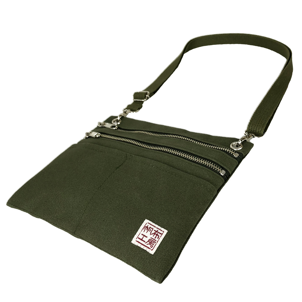 2WAY ショルダーバッグ 3J36 [帆布工房 はんぷこうぼう] 日本製 ポーチ サコッシュショルダー マチなし 帆布 キャンバス ブランド