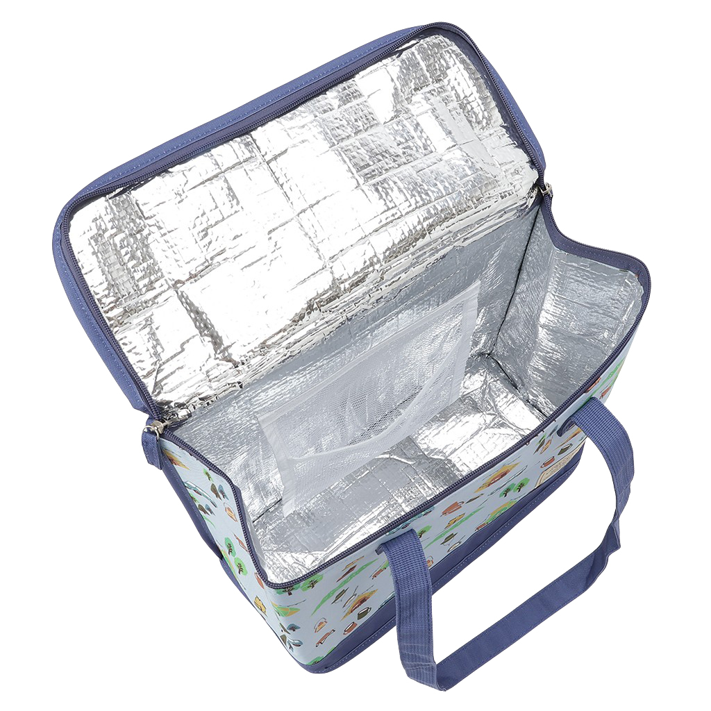  [mama fiore マーマフィオーレ] Picoteeシリーズ ピコティ BOX型 保温 保冷 トートバッグ 4WJ1 保冷バッグ ボックス型 OUTDOOR柄 レジャー キャンプ 買物 レディース ブルー