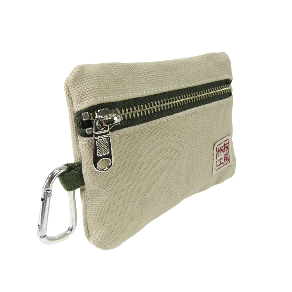 倉敷産帆布 日本製ティッシュポーチ 3J33 [帆布工房 はんぷこうぼう] ミニポーチ 帆布 キャンバス カラビナ付
