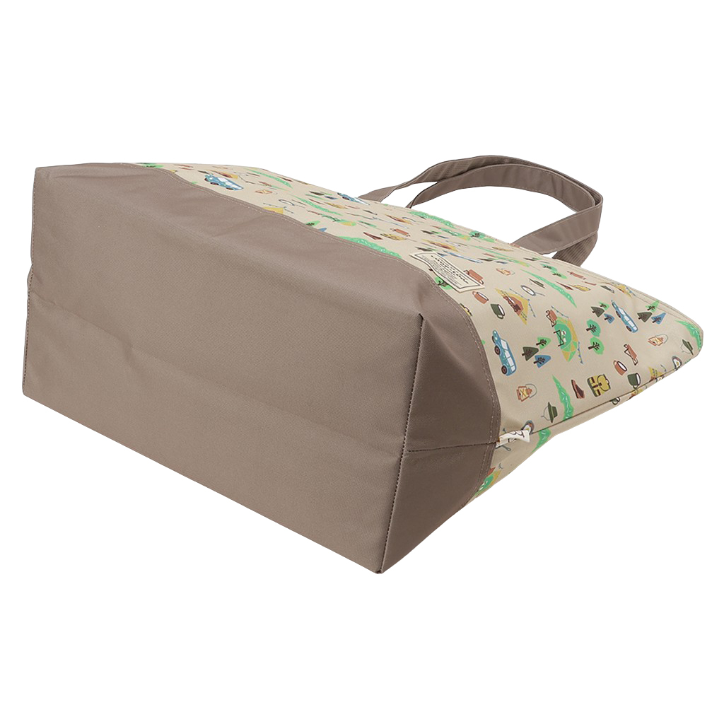 保冷バッグ トートバッグ 4WJ2 [mama fiore マーマフィオーレ] Picoteeシリーズ ピコティ 保温保冷 OUTDOOR柄 大容量 レジャー キャンプ レディース ベージュ