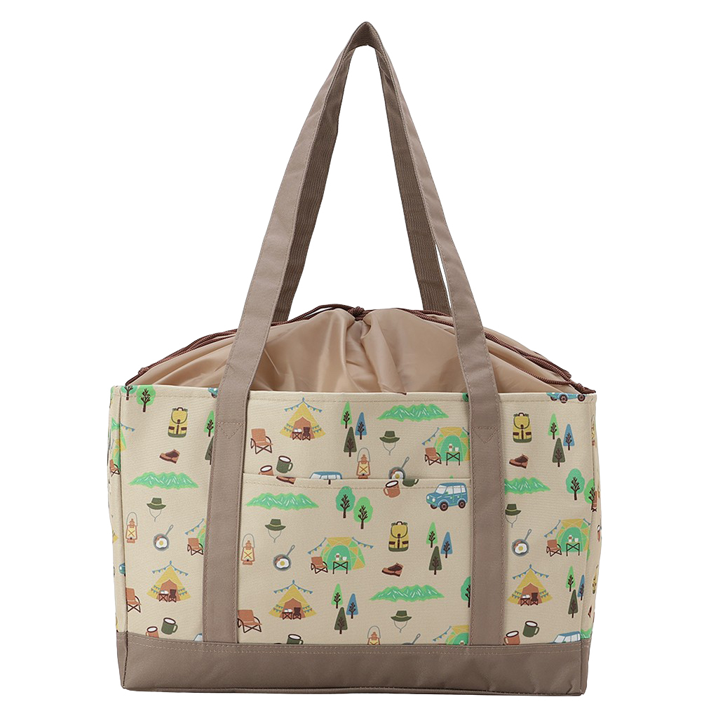 保温 保冷 レジかごバッグ 4WJ4 [mama fiore マーマフィオーレ] Picoteeシリーズ ピコティ 保温保冷 OUTDOOR 大容量 レジカゴバッグ トートバッグ キャンプ レディース ベージュ