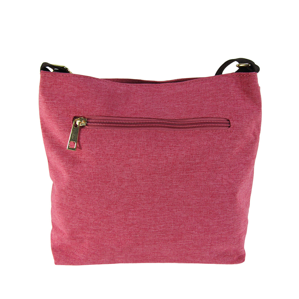 [Sofia Valentino ソフィアバレンチノ] 縦ファスナー ポケット付 軽量  ショルダーバッグ | レディース サコッシュ 多機能 ななめ掛け 赤系 ピンク 4902