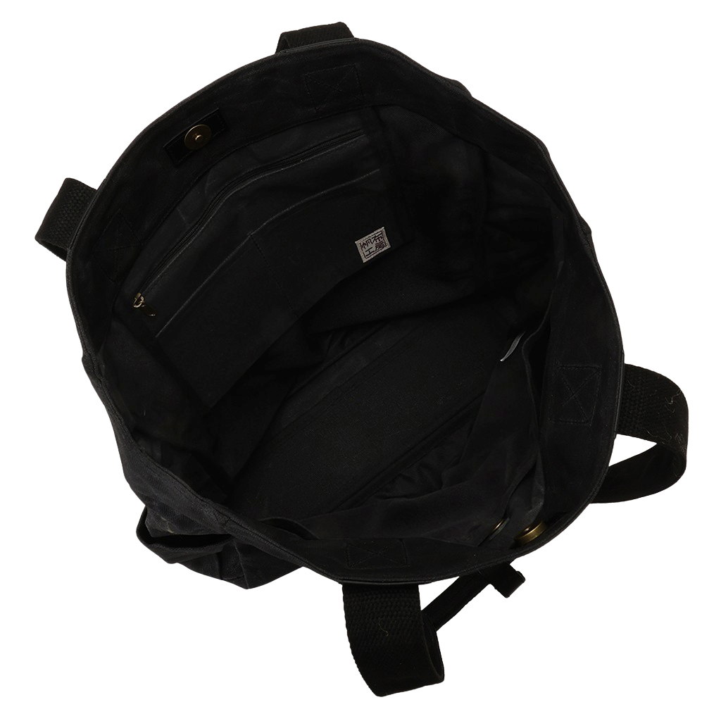 帆布工房 HUSKYII シリーズ 全３色 | A4対応 帆布トートバッグ パラフィン加工 撥水 天然素材 帆布 キャンバス 底板付き 旅行 通学 習い事 男女兼用 丈夫 黒 ブラック 3X28