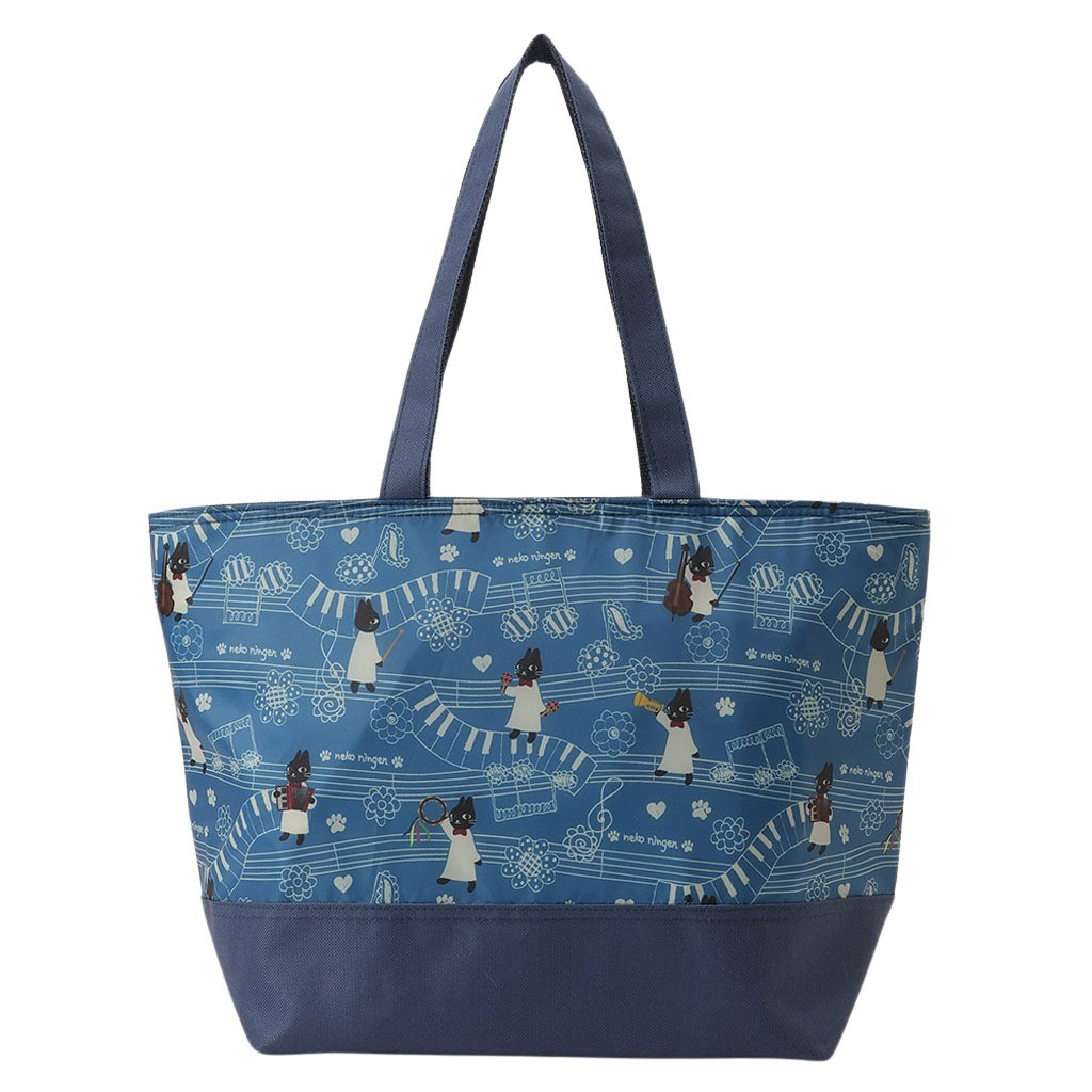 保冷バッグ トートバッグ 5M38 [ネコ人間 nekoningen ねこにんげん] 保温保冷 買い物 レジャー ネコ かわいい レディース ブルー