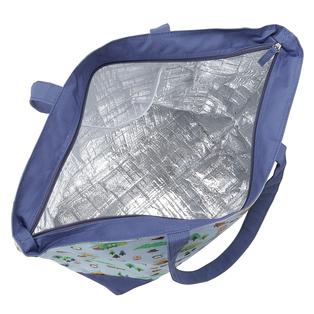 保冷バッグ トートバッグ 4WJ2 [mama fiore マーマフィオーレ] Picoteeシリーズ ピコティ 保温保冷 OUTDOOR柄 大容量 レジャー キャンプ レディース ブルー