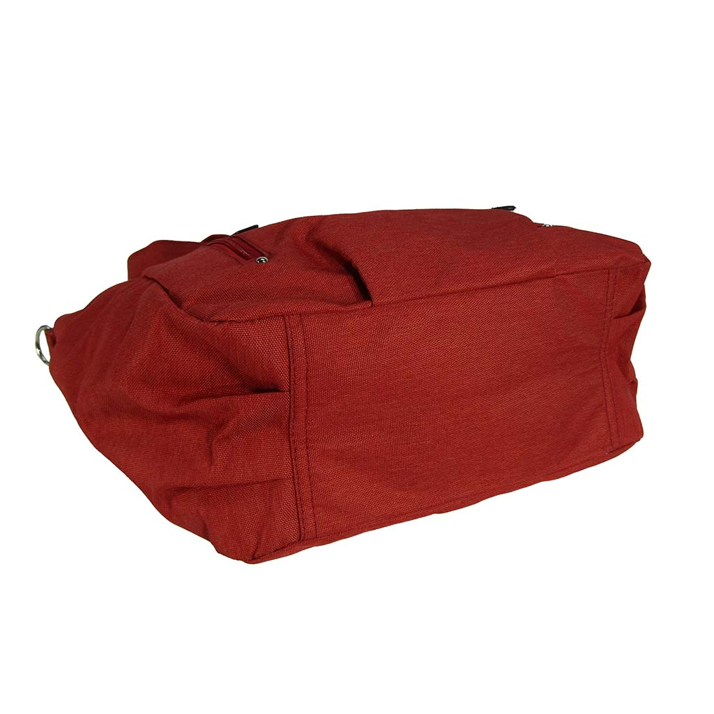 11ポケット 2WAY ショルダーバッグ| レディース 軽量 トートバッグ ななめ掛け 女性 大人 多機能 サブバッグ 買い物 レジャー デイリー シンプル 無地 赤 オレンジレッド 4509