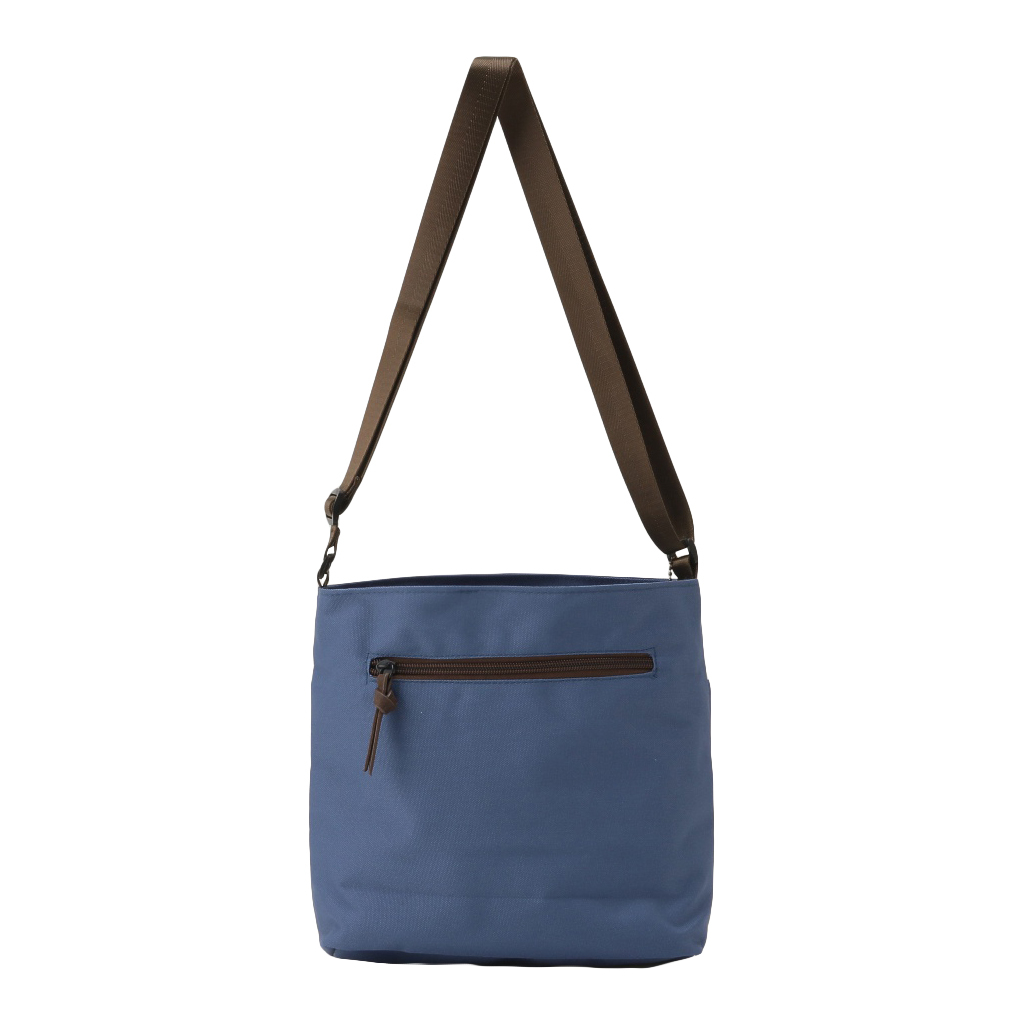 [ONE MILEシリーズ] ポーチ付き♪ 縦型 ショルダーバッグ | 軽量 ポケット充実 ファスナー開閉 男女兼用 シンプル 青 ブルー 4X48