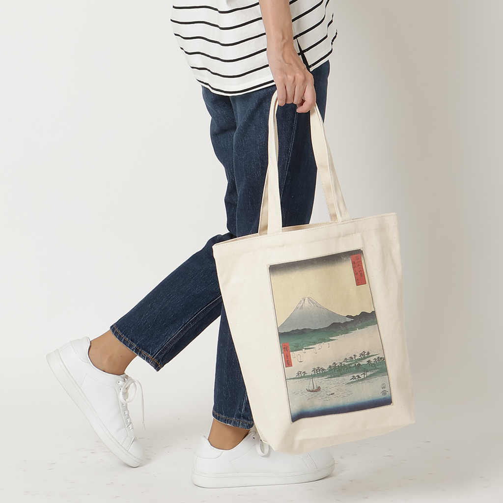トートバッグ 9084 [Palette Pop パレットポップ] 浮世絵 錦絵 和風 名画 葛飾北斎 歌川広重 東洲斎写楽 一楽亭栄水 喜多川歌麿 楊洲周延 A4 帆布 男女兼用 メンズ レディース エコバッグ 買い物バッグ C 冨士三十六景 駿河三保之松原
