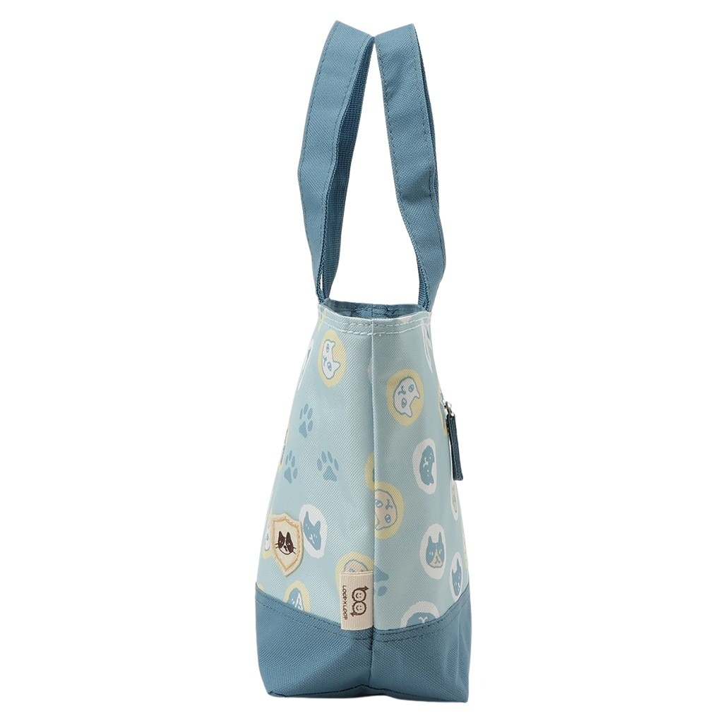  [mama fiore マーマフィオーレ] Picoteeシリーズ ピコティ 保温保冷 ランチバッグ 保冷バッグ | おしゃれ 可愛い サブバッグ 軽量 レディース キッズ 弁当袋 ミニ トートバッグ 4L 便利 ネコドット／グリーン