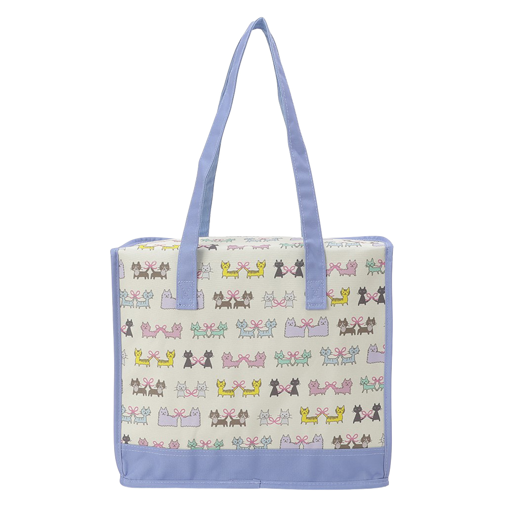  [mama fiore マーマフィオーレ] Picoteeシリーズ ピコティ BOX型 保温 保冷 トートバッグ 4WG6 保冷バッグ ボックス型 ねこ結び かわいい レジャー レディース ブルー