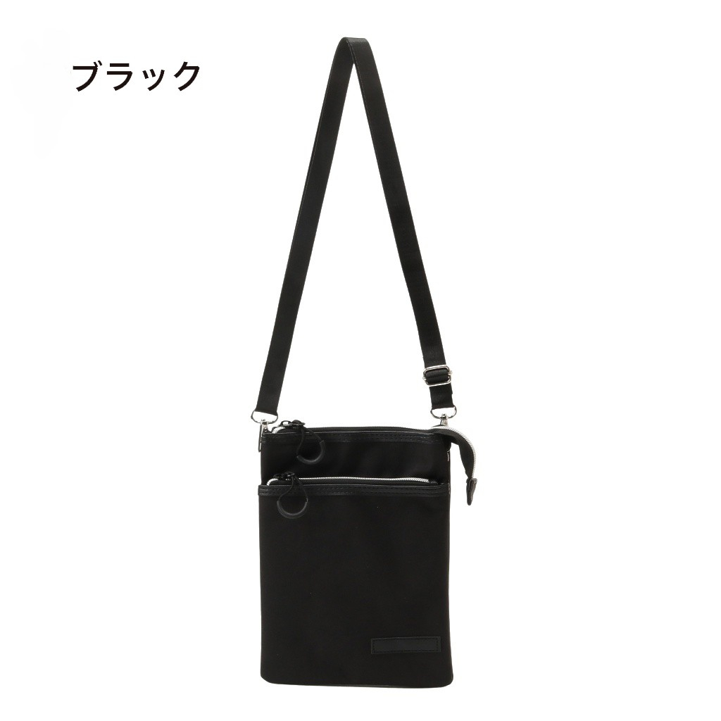 [CUBIC CORE キュービックコア]  サコッシュ ショルダーバッグ スマホショルダー スマホポーチ お財布ショルダー シンプル 薄マチ 収納力 紺 ネイビー 1E30