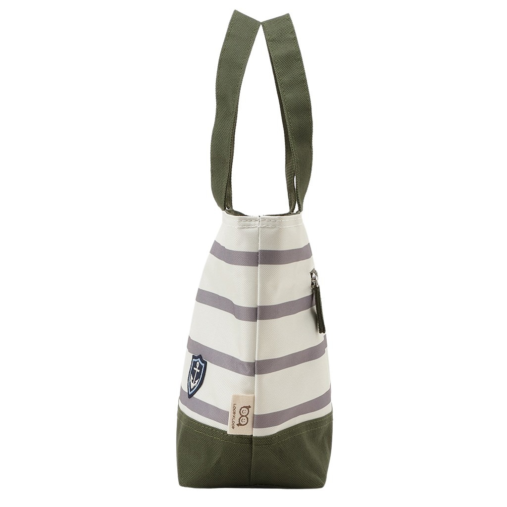  [mama fiore マーマフィオーレ] Picoteeシリーズ ピコティ 保温保冷 ランチバッグ 保冷バッグ | おしゃれ 可愛い サブバッグ 軽量 レディース キッズ 弁当袋 ミニ トートバッグ 4L 便利 マリンボーダー／グレー