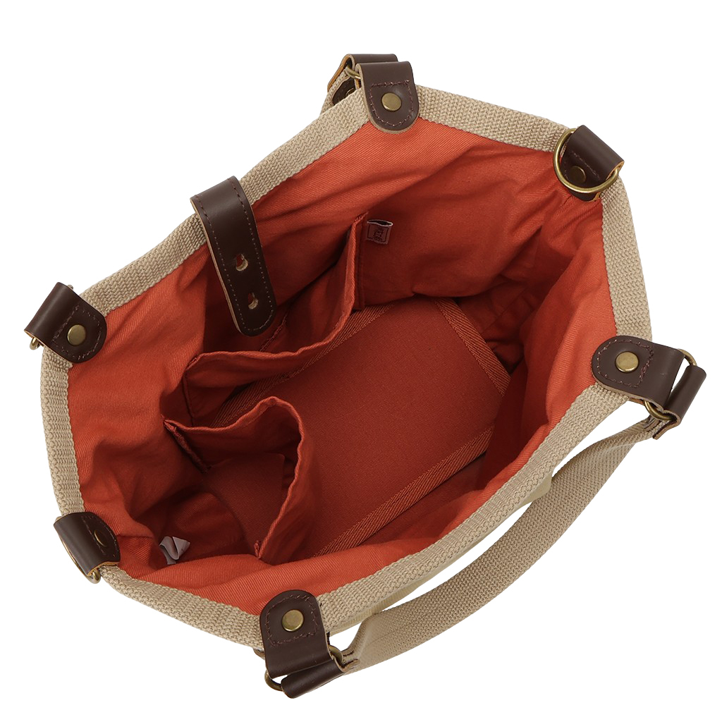 帆布工房 PEARIIシリーズ| バイカラー仕様 2WAY ハンドバッグ ショルダーバッグ 軽量 お弁当 天然素材 帆布 本革 底板付き ナチュラル カジュアル レディース はんぷこうぼう 3X40 