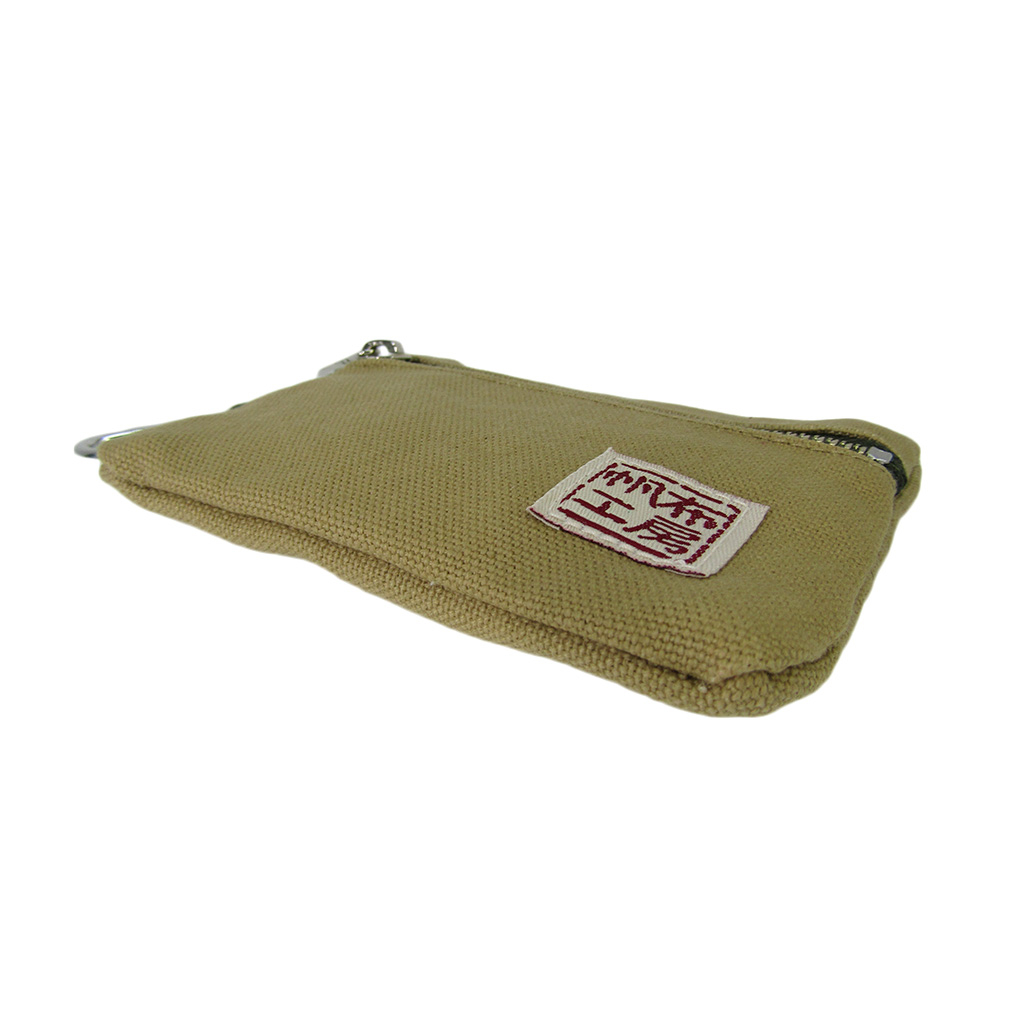 倉敷産帆布 日本製ティッシュポーチ 3J33 [帆布工房 はんぷこうぼう] ミニポーチ 帆布 キャンバス カラビナ付