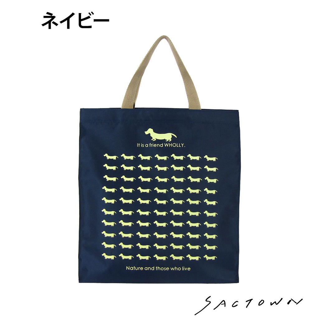 WHOLLY ウォーリー | ドッグプリント総柄 手提げバッグ | 全10色 3L13