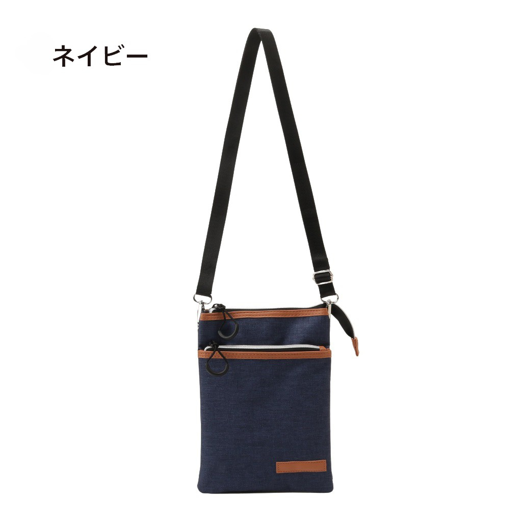 [CUBIC CORE キュービックコア]  サコッシュ ショルダーバッグ スマホショルダー スマホポーチ お財布ショルダー シンプル 薄マチ 収納力 黒 ブラック 1E30