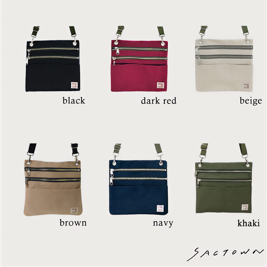 2WAY ショルダーバッグ 3J36 [帆布工房 はんぷこうぼう] 日本製 ポーチ サコッシュショルダー マチなし 帆布 キャンバス ブランド