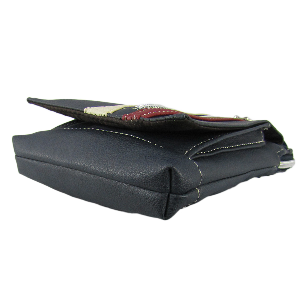 [CUBIC CORE キュービックコア]  3WAY シザーバッグ 合皮 カラビナ付 ベルトループ付 スマホ ショルダー 紺 ネイビー 1868