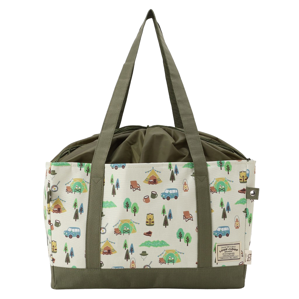 保温 保冷 レジかごバッグ 4WJ4 [mama fiore マーマフィオーレ] Picoteeシリーズ ピコティ 保温保冷 OUTDOOR 大容量 レジカゴバッグ トートバッグ キャンプ レディース カーキ