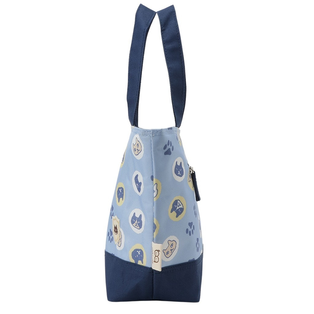  [mama fiore マーマフィオーレ] Picoteeシリーズ ピコティ 保温保冷 ランチバッグ 保冷バッグ | おしゃれ 可愛い サブバッグ 軽量 レディース キッズ 弁当袋 ミニ トートバッグ 4L 便利 ネコドット／ブルー