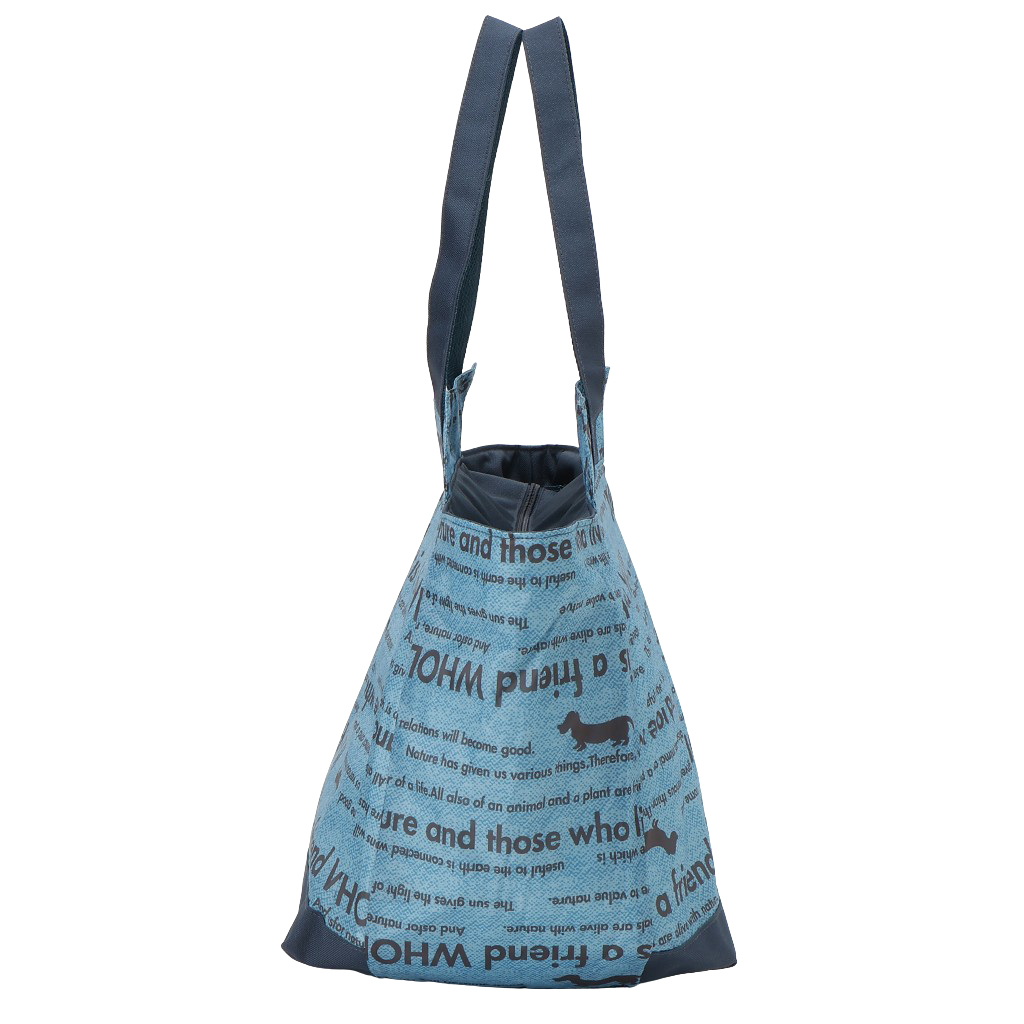 バルーン 保冷バッグ トートバッグ 3L41 [WHOLLY ウォーリー] 保温保冷 大容量 BIGサイズ 買い物 レジャー イヌ レディース ブルー