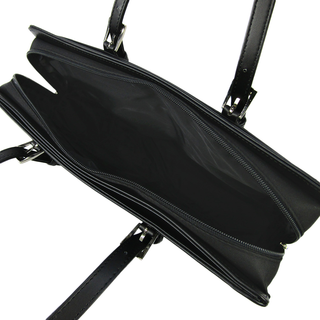 多機能 A4 肩掛け リクルートバッグ | 合皮 自立 軽量 就職 通勤 就職活動 就活 面接 営業 持ち手調整 レディース ビジネスバッグ 黒 ブラック 0455