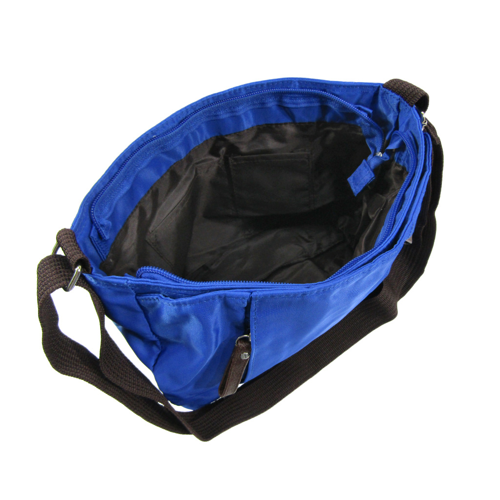 [Sofia Valentino ソフィアバレンチノ] 縦ファスナー ポケット付 横型ショルダーバッグ | レディース 多機能 ななめ掛け ブルー 4875