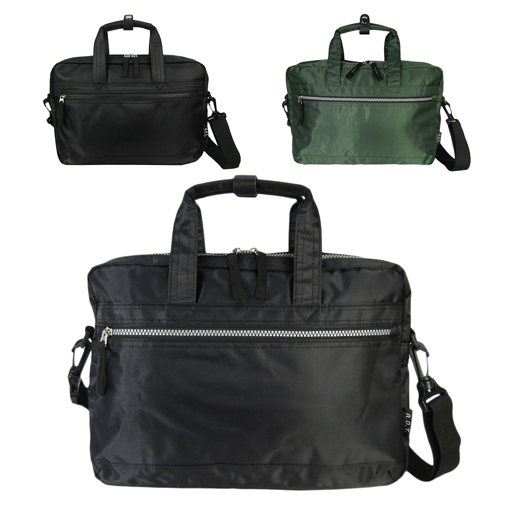 [A.O.T エーオーティー] B5サイズ対応 2way ビジネスバッグ ショルダー 通勤 ビジネス 営業 軽い 緑 カーキ 3843