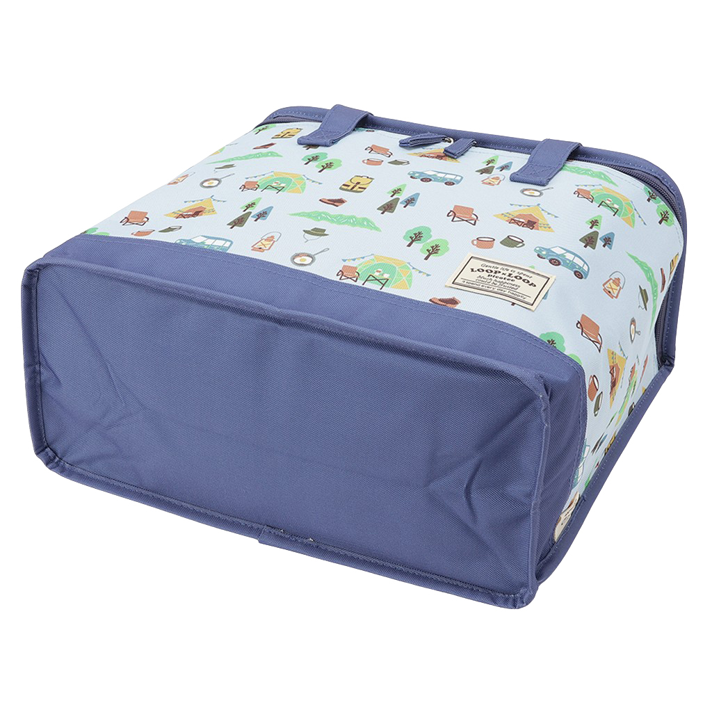  [mama fiore マーマフィオーレ] Picoteeシリーズ ピコティ BOX型 保温 保冷 トートバッグ 4WJ1 保冷バッグ ボックス型 OUTDOOR柄 レジャー キャンプ 買物 レディース ブルー