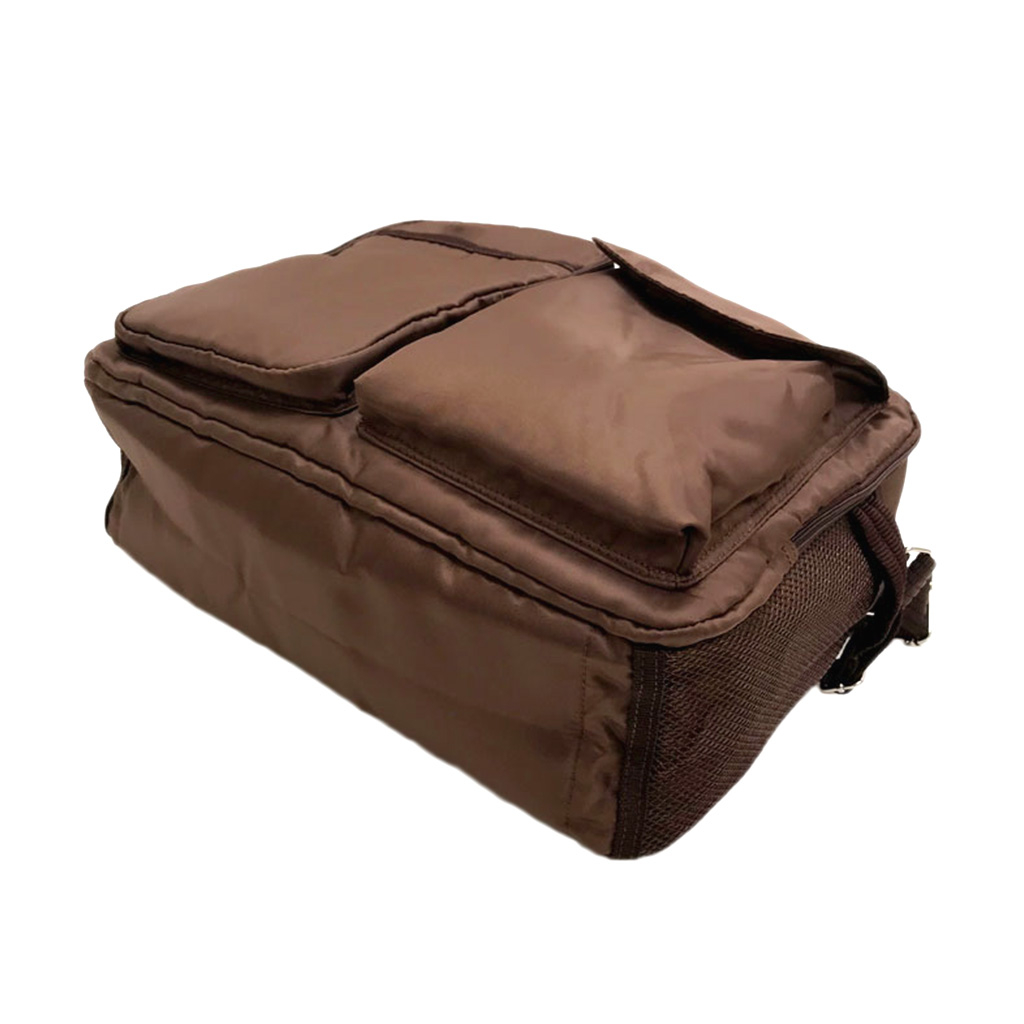 [A.O.T エーオーティー]  多機能 ショルダーバッグ ポケット 収納 便利 タウン カジュアル シンプル 無地 男女兼用 茶 ブラウン 3830