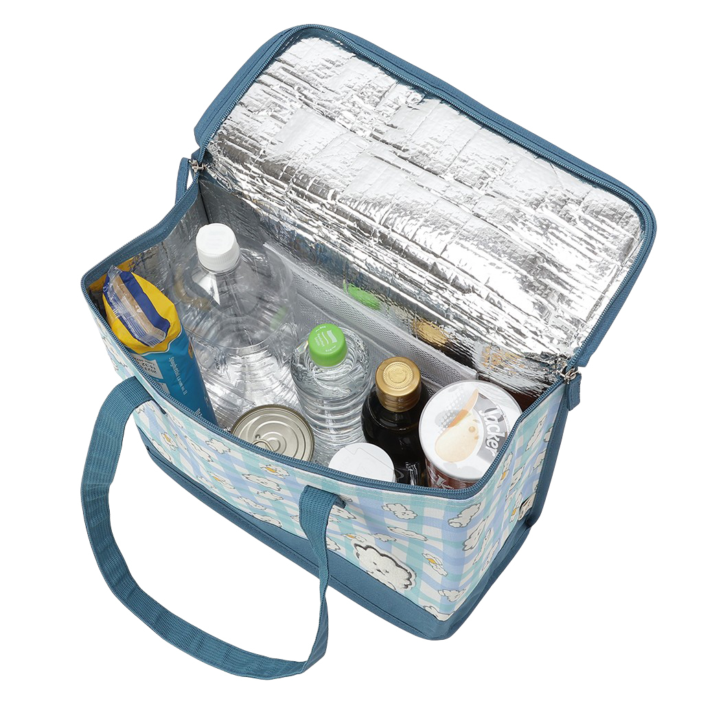  [mama fiore マーマフィオーレ] Picoteeシリーズ ピコティ BOX型 保温 保冷 トートバッグ 4WH6 保冷バッグ ボックス型 もふもふ 犬 チェック柄 かわいい レジャー レディース グリーン