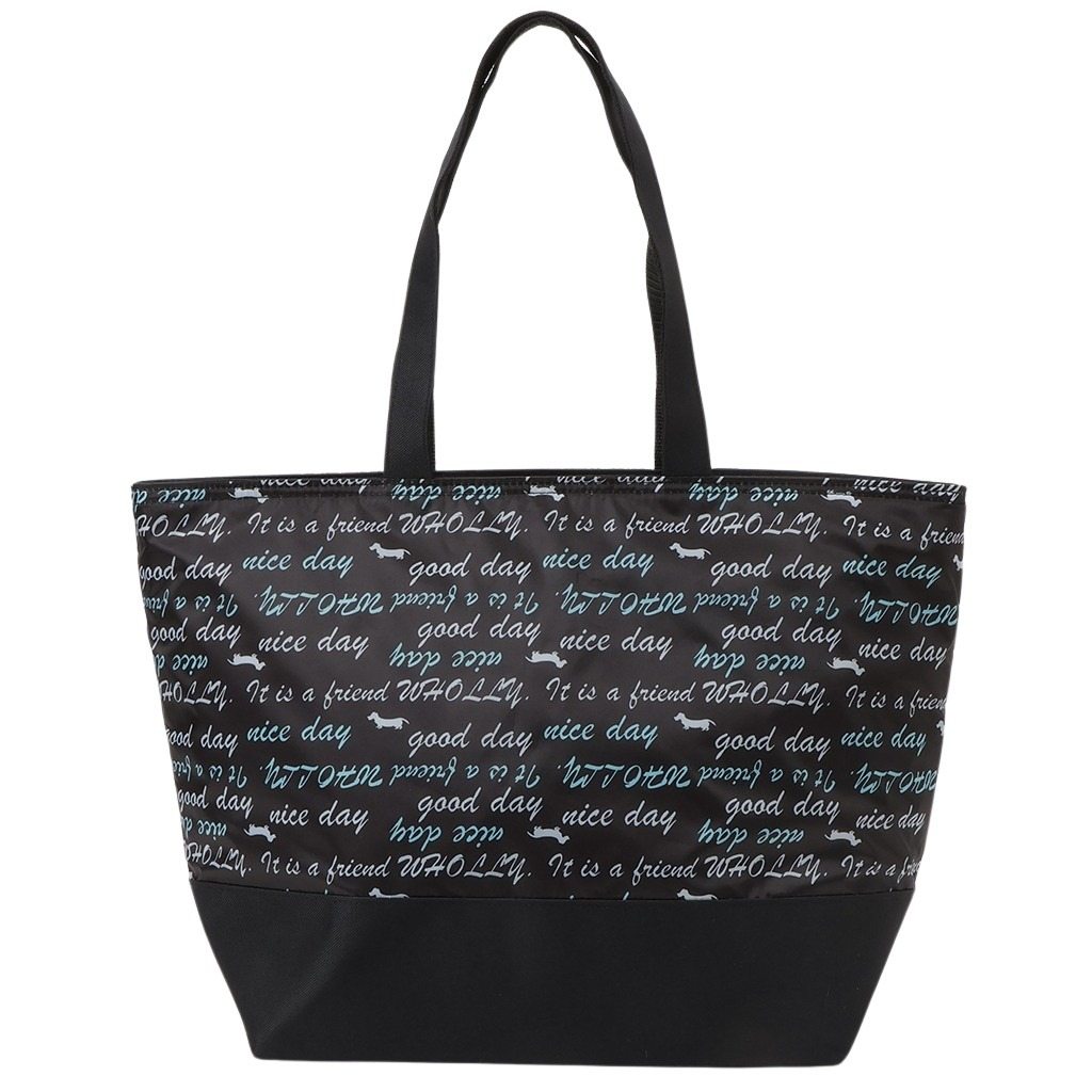 保冷バッグ トートバッグ 3L23 [WHOLLY ウォーリー] 保温保冷 買い物 レジャー イヌ かわいい レディース ブラック