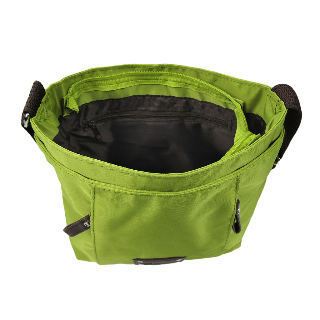 [Sofia Valentino ソフィアバレンチノ] 縦ファスナー ポケット付 ショルダーバッグ｜レディース 多機能 ななめ掛け グリーン 4874