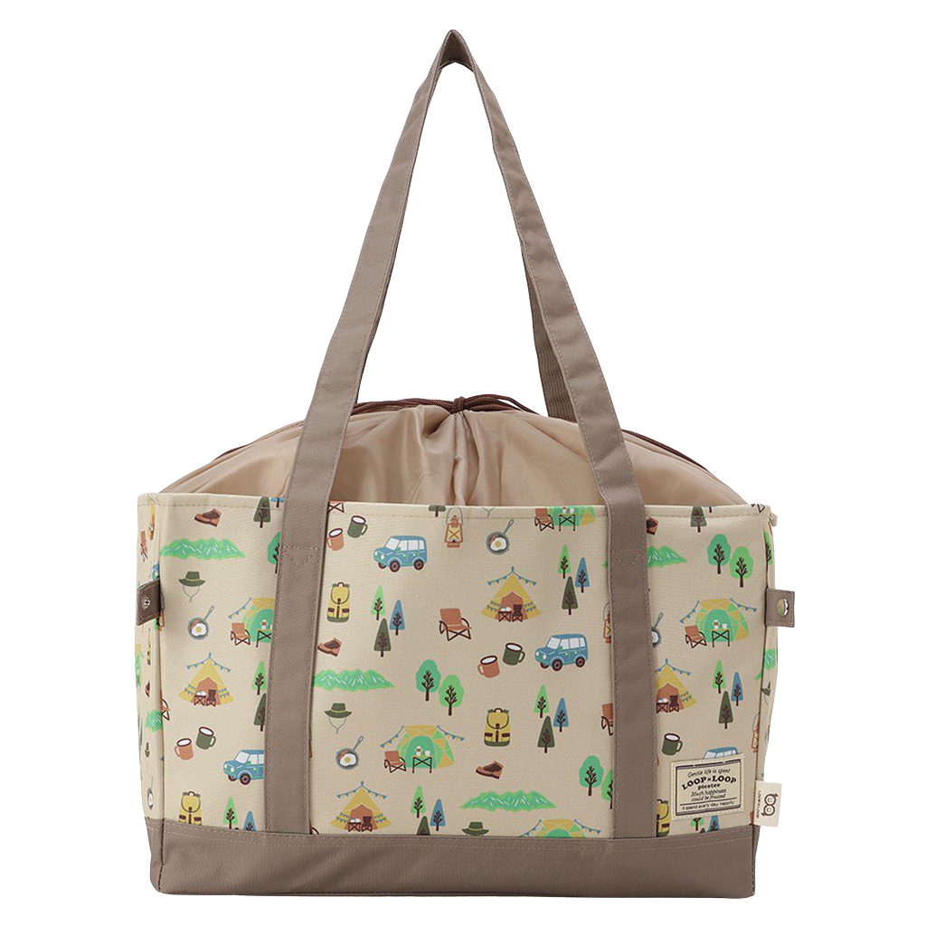 保温 保冷 レジかごバッグ 4WJ4 [mama fiore マーマフィオーレ] Picoteeシリーズ ピコティ 保温保冷 OUTDOOR 大容量 レジカゴバッグ トートバッグ キャンプ レディース ベージュ