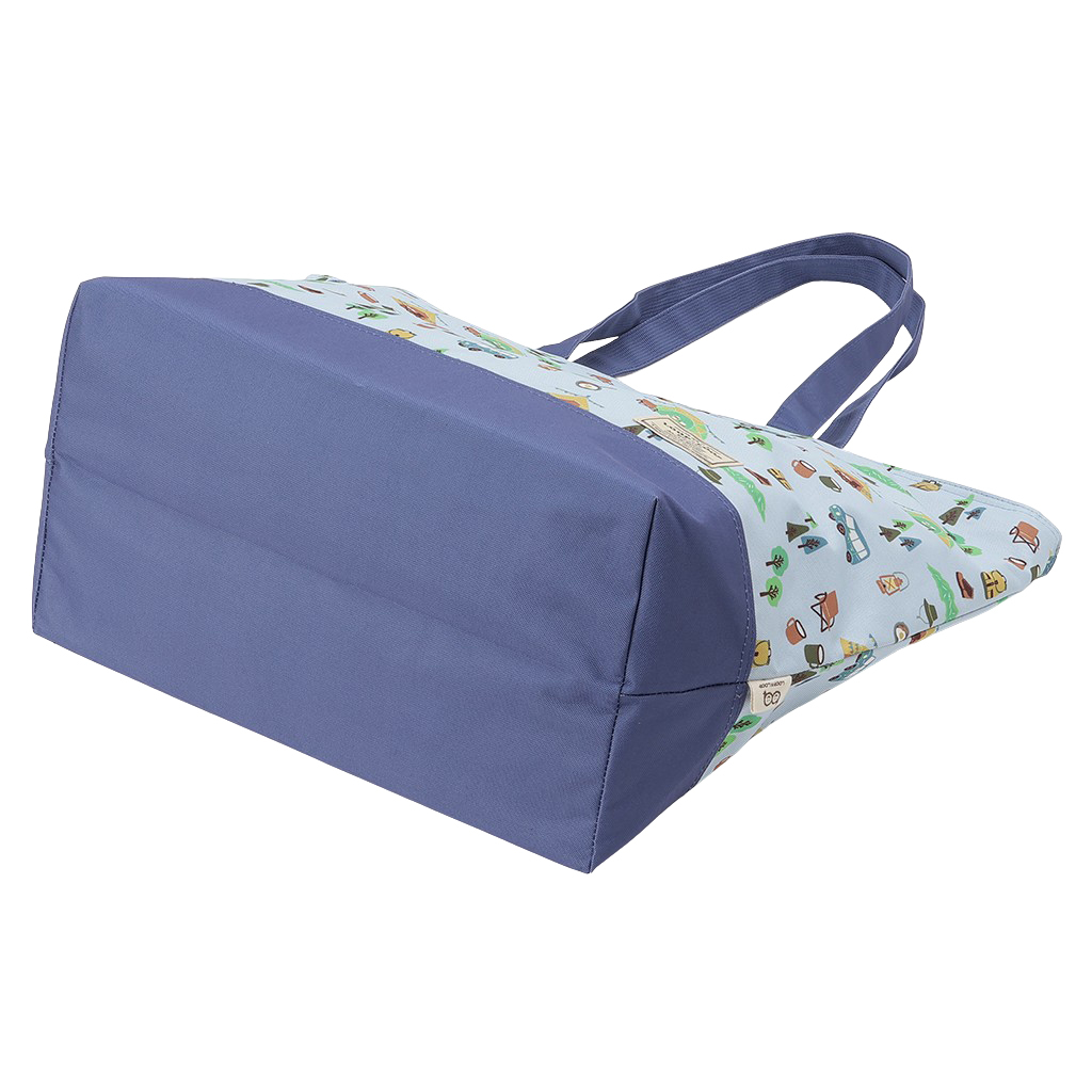 保冷バッグ トートバッグ 4WJ2 [mama fiore マーマフィオーレ] Picoteeシリーズ ピコティ 保温保冷 OUTDOOR柄 大容量 レジャー キャンプ レディース ブルー