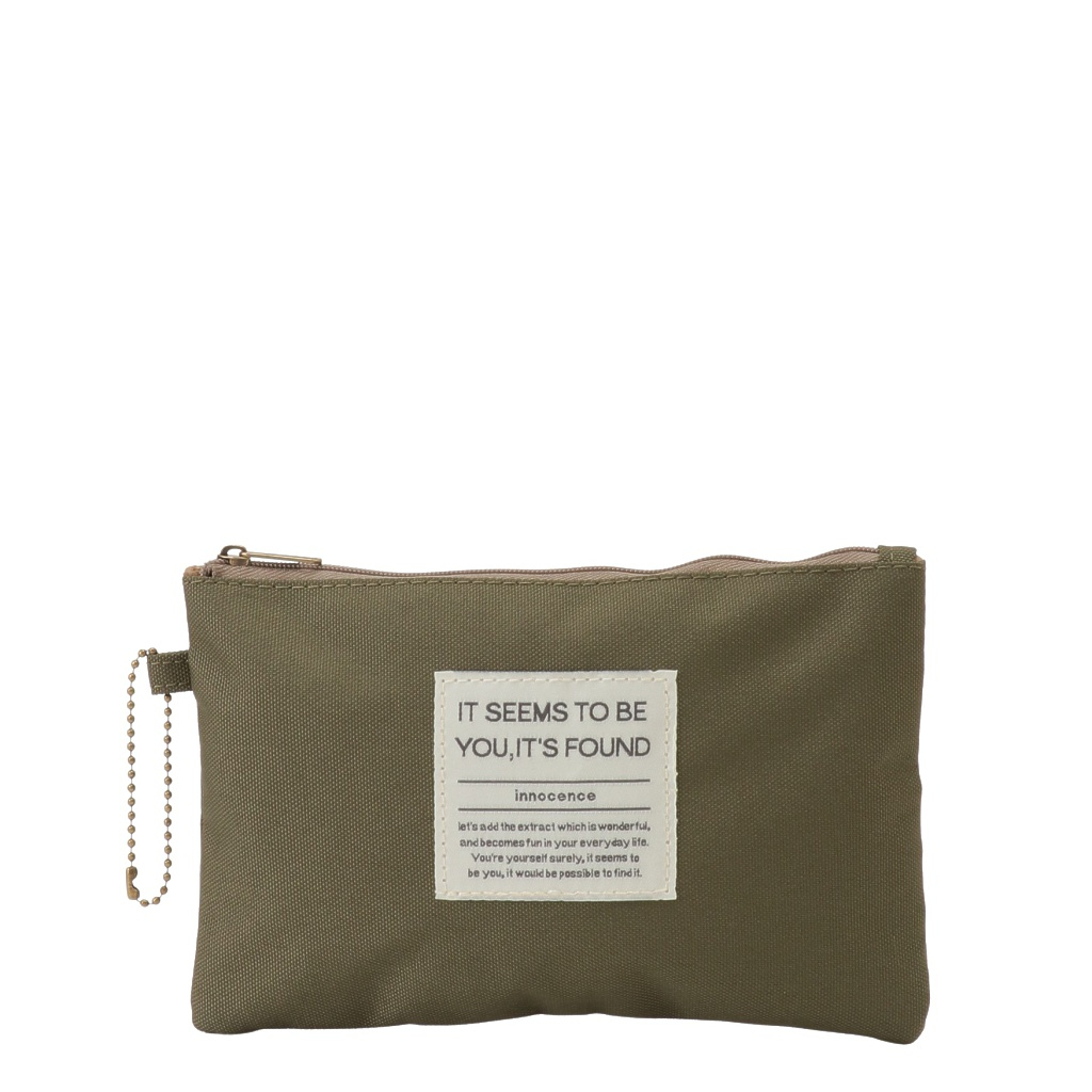 [ONE MILEシリーズ] ポーチ付き♪ 縦型 ショルダーバッグ | 軽量 ポケット充実 ファスナー開閉 男女兼用 シンプル 緑 カーキ 4X48