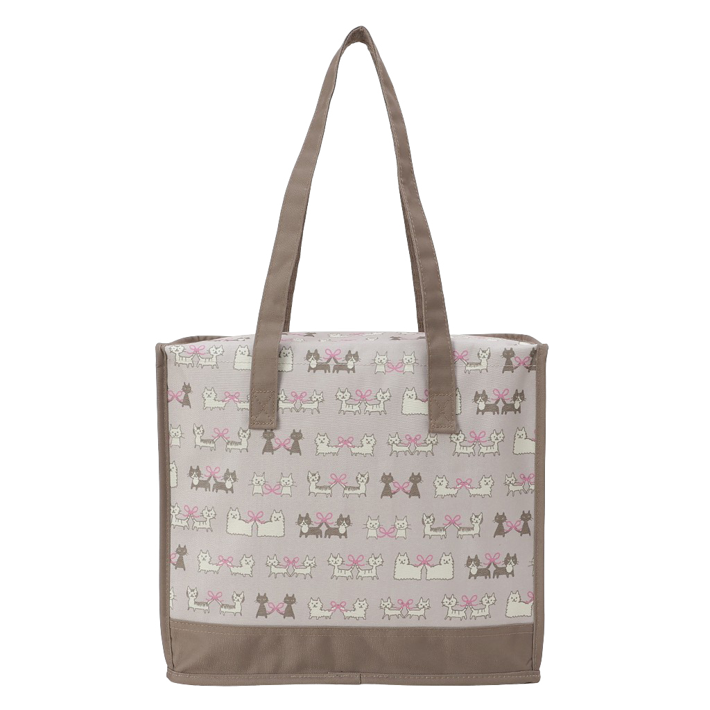  [mama fiore マーマフィオーレ] Picoteeシリーズ ピコティ BOX型 保温 保冷 トートバッグ 4WG6 保冷バッグ ボックス型 ねこ結び かわいい レジャー レディース ベージュ