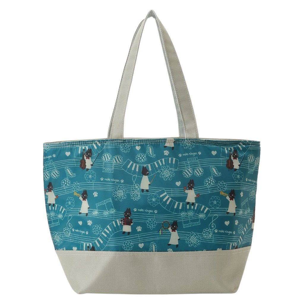 保冷バッグ トートバッグ 5M38 [ネコ人間 nekoningen ねこにんげん] 保温保冷 買い物 レジャー ネコ かわいい レディース グリーン