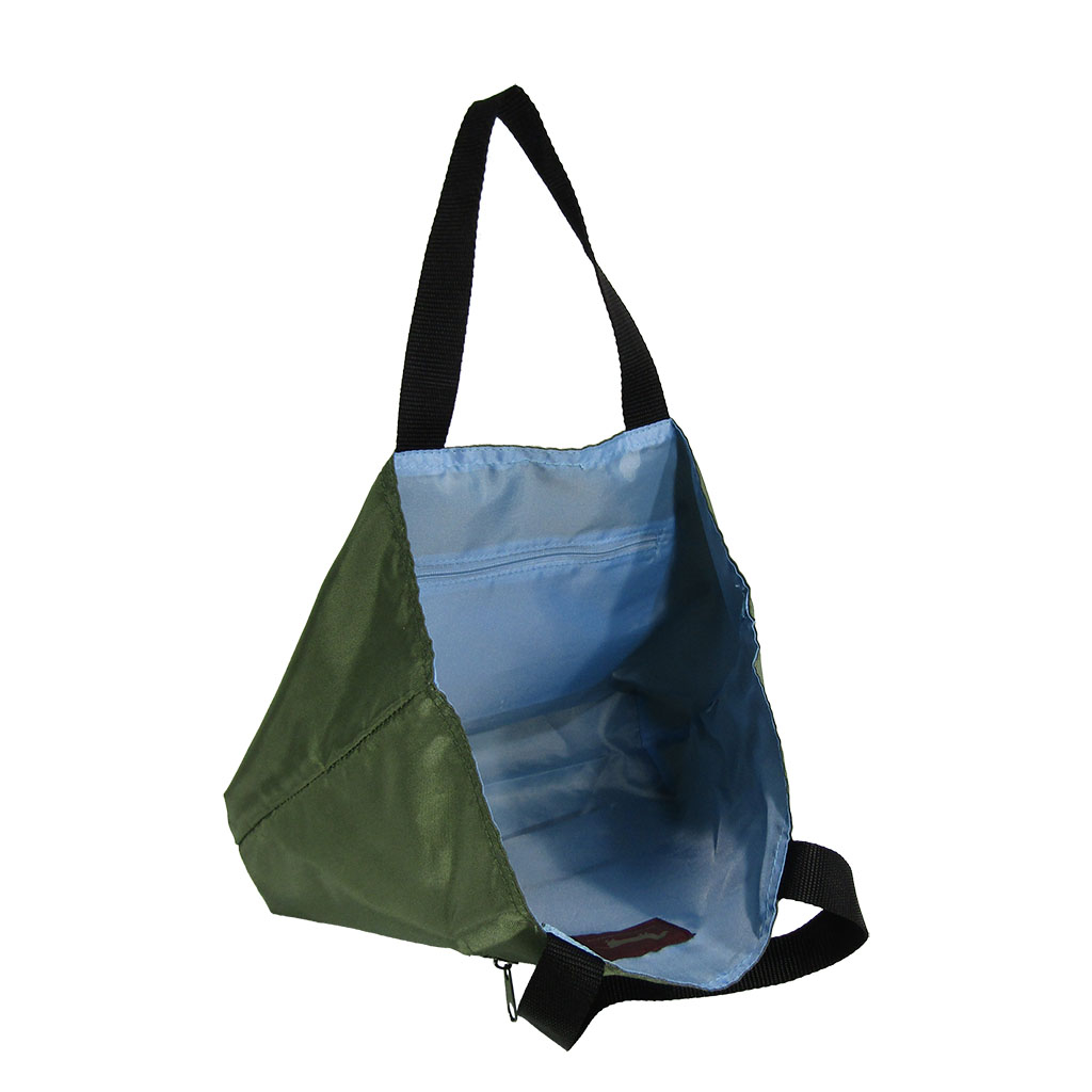 WHOLLY | リバーシブル トートバッグ | A4対応 緑系×青系 カーキ 3L08