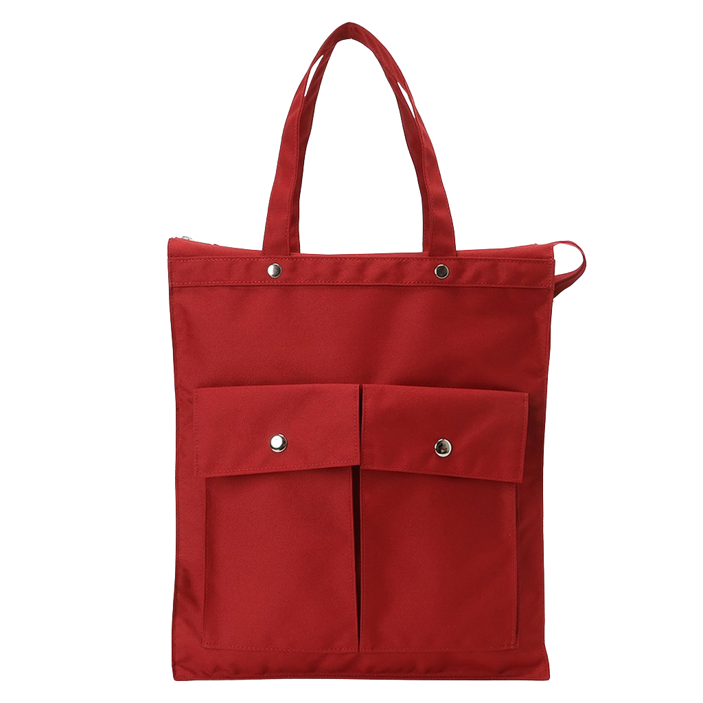 [A.O.T エーオーティー]  多機能 A4 対応トートバッグ 大容量 軽量 書類かばん 縦型 底板付き 撥水加工 男女兼用 ハンドバッグ ダークレッド 3420