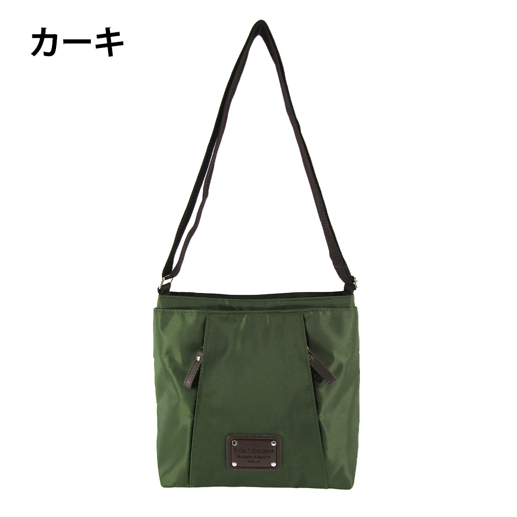 [Sofia Valentino ソフィアバレンチノ] 縦ファスナー ポケット付 ショルダーバッグ｜レディース 多機能 ななめ掛け ライトブラウン 4874