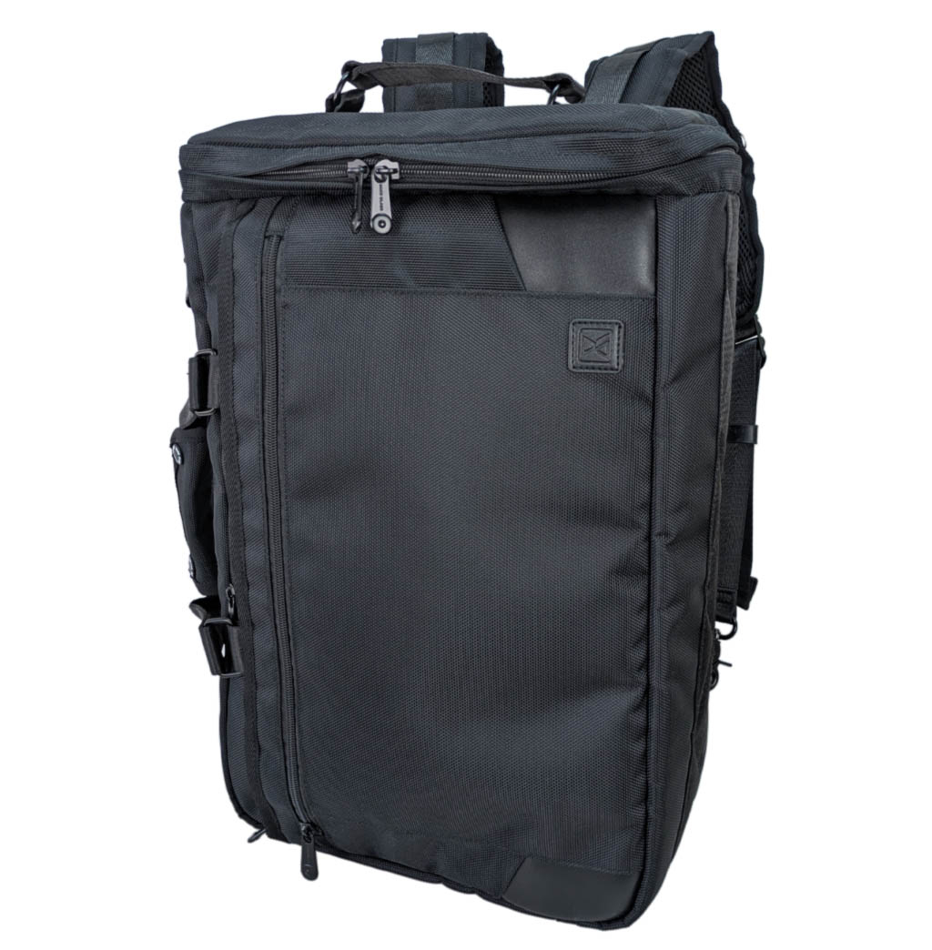 SANDGLASS｜キャリーオン機能 B4対応 2WAYビジネスバッグ 大容量 多機能 撥水 リュック 手持ち ビジネスリュック PC タブレット収納 出張 サンドグラス ブラック 3G02