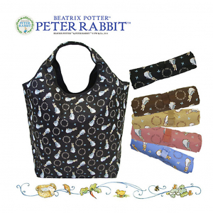 コンパクトショッピングバッグ (L) 0636 [PETER RABBIT(TM) ピーターラビット(TM)] エコバッグ トート 折りたたみ 軽量 A4 うさぎ マルシェバッグ 00ベージュ